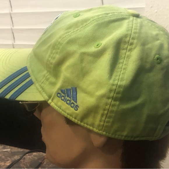 Adidas Seattle Sounders Brand MLS Baseball Hat Lime Green Adjustable Hats - Picture 4 of 11
